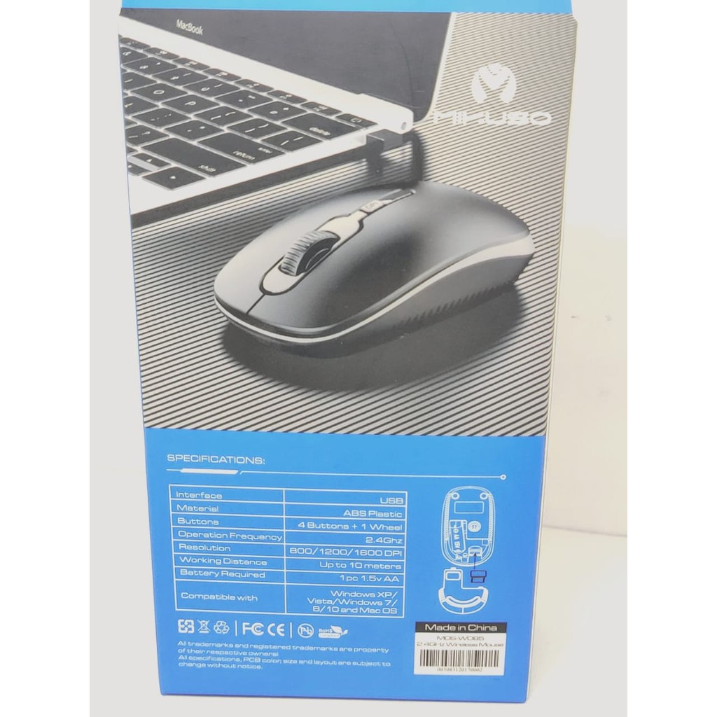 Mouse Wireless NISUTA dan MIKUSO 2.4GHz MOS-W085 Mouse Non Kabel Range 10m