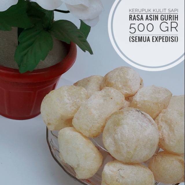 

Kerupuk Kulit Sapi Asli Matang Rasa Asin Gurih 500 gr / Krupuk Rambak Sapi / Krecek / Cungur / dorok