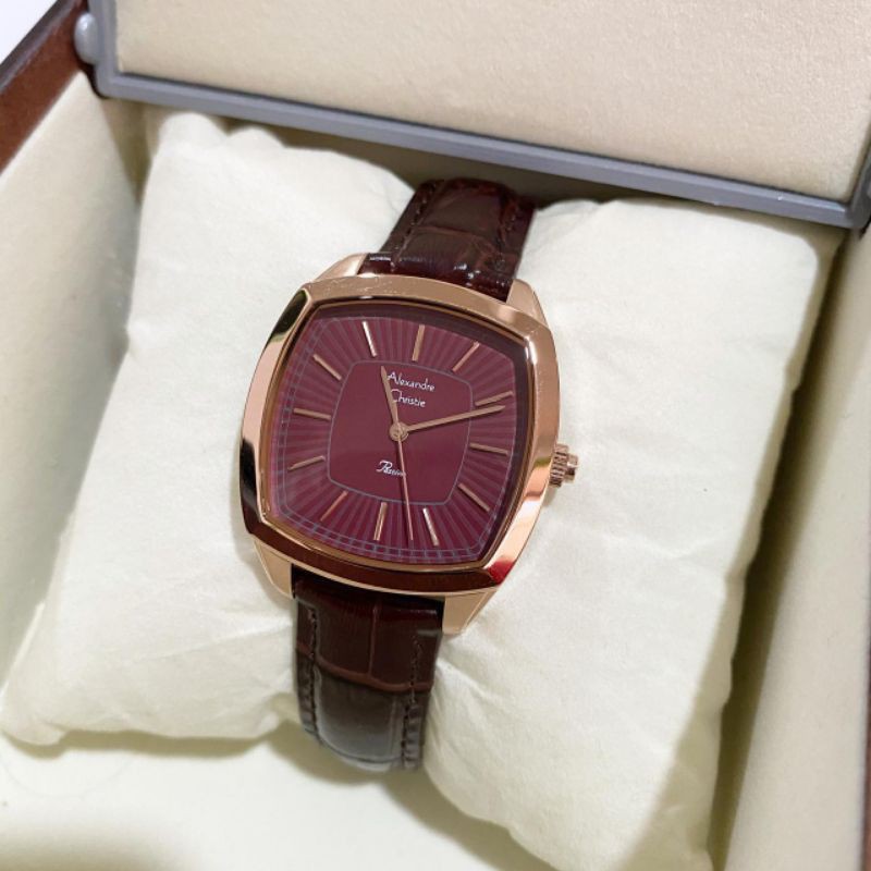 Alexandre Christie AC-2884 Original- Jam Tangan Wanita Strap Kulit Garansi 1 Tahun