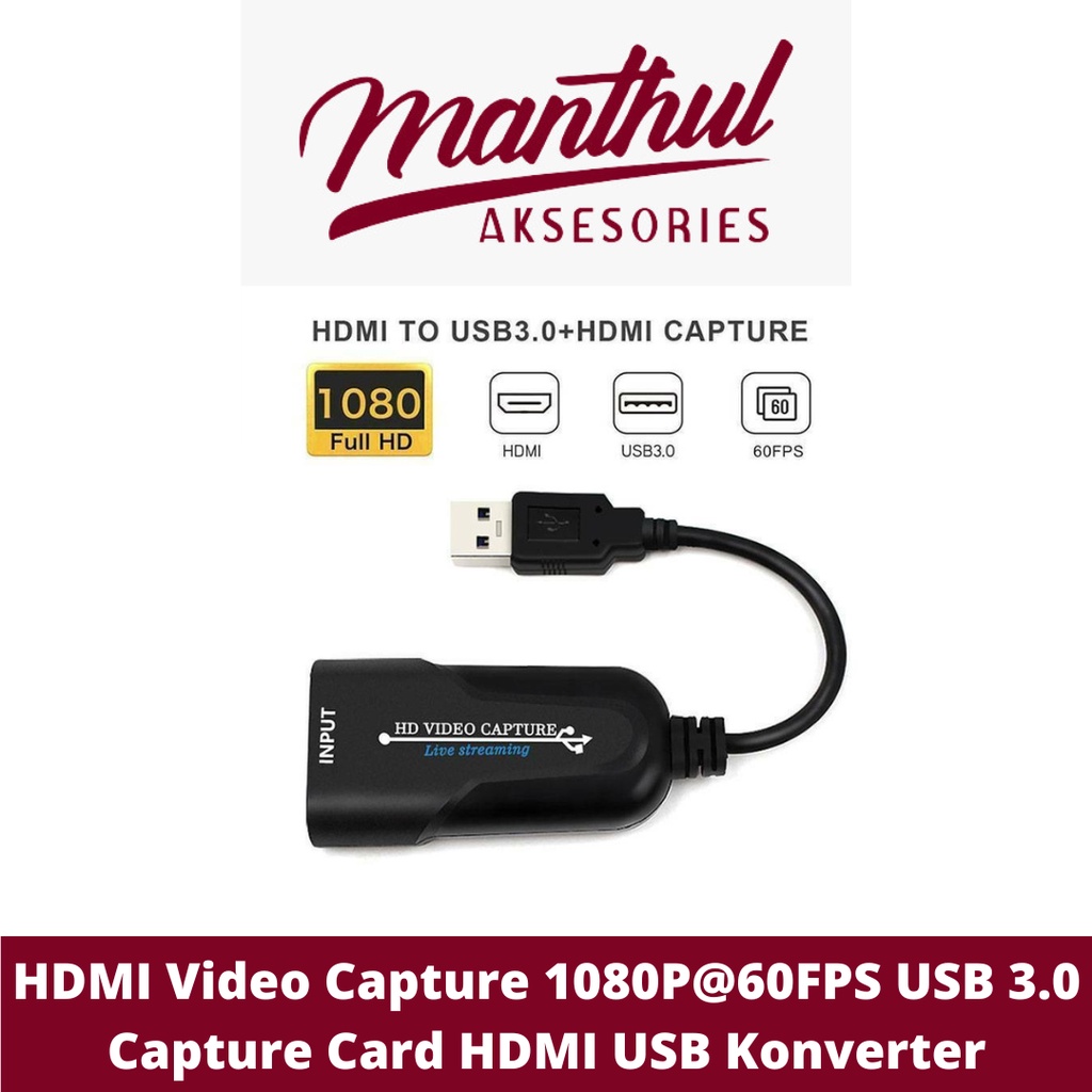 HDMI Video Capture 1080P@60FPS USB 3.0 Capture Card HDMI USB Konverter