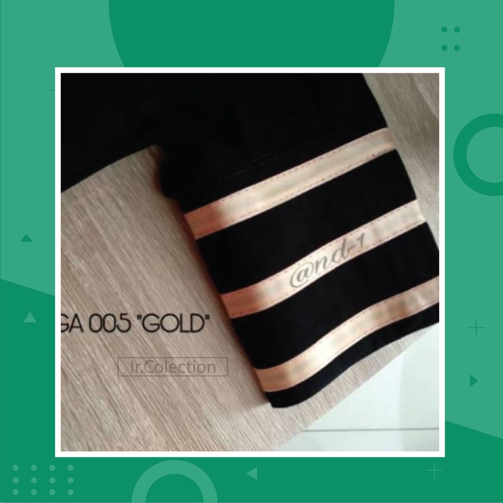 Abaya Lis Pita Gamis Hitam Jetblack Lis GOLD