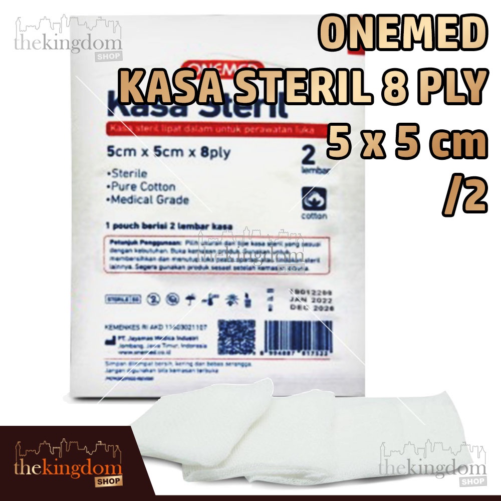 Jual Onemed Kasa Steril 5cm X 5cm X 8ply 2 P3k Kain Perban Luka Lipat