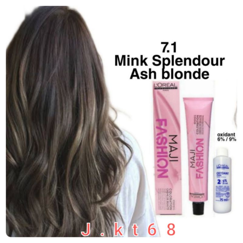 LOREAL MAJIFASHION 7.1 ASH BLONDE / MINK SPLENDOUR, HAIR COLOR CAT RAMBUT PEWARNA RAMBUT MAJI FASHIO