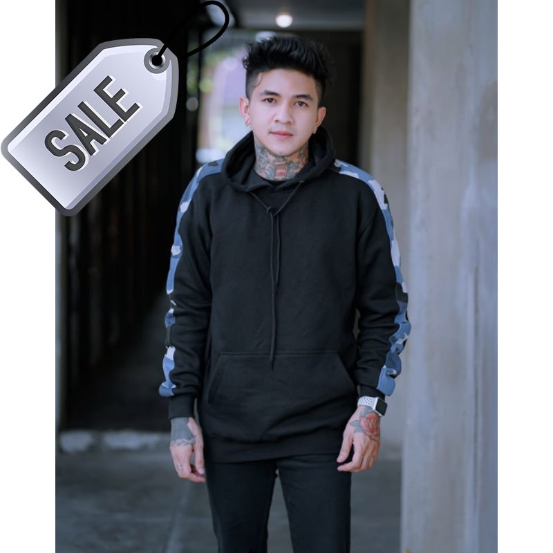 JAKET PRIA Hoodie Strip Bunga Salvio Hexia Original