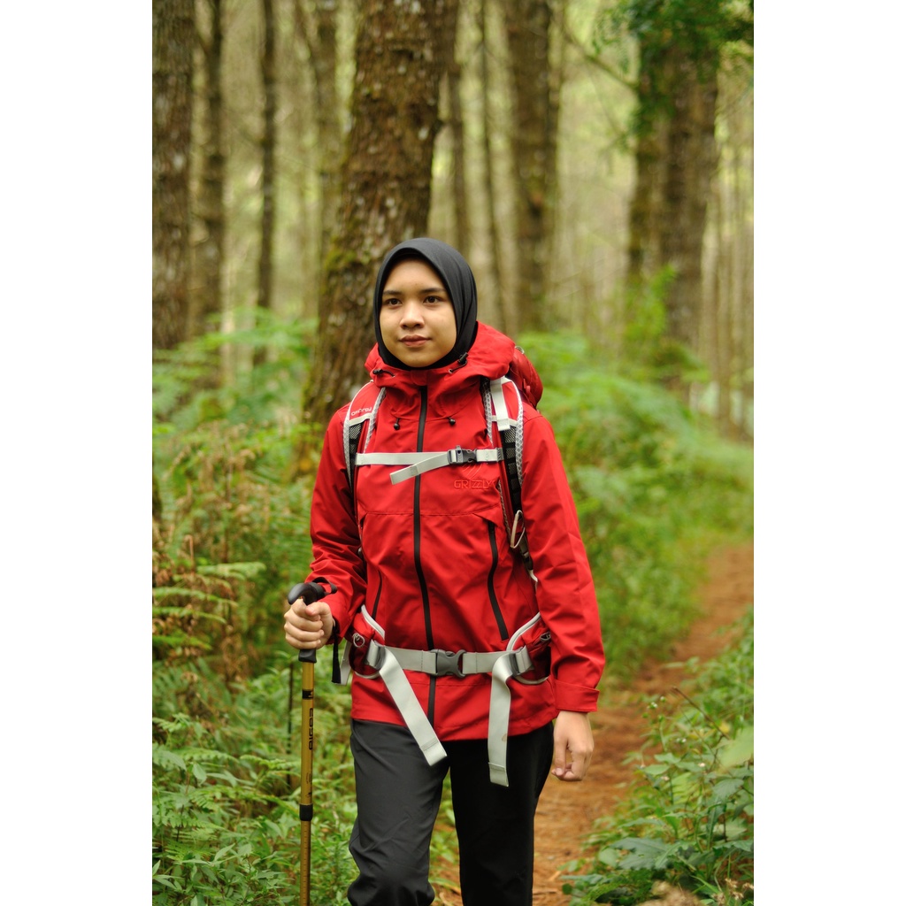JAKET GUNUNG GRIZZLY OUTDOOR WOMEN SERIES "JAYAGIRI" RED CHILLI