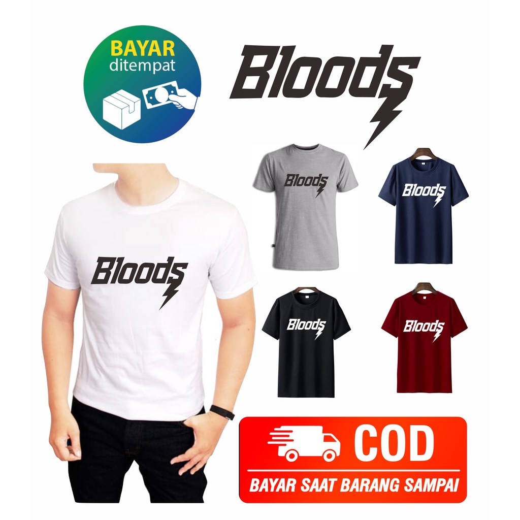 Kaos Oblong Kaos Expresi Bloods Kaos Logo Kaos Kekinian Kaos Termurah Kaos Atasan Kaos tshirt