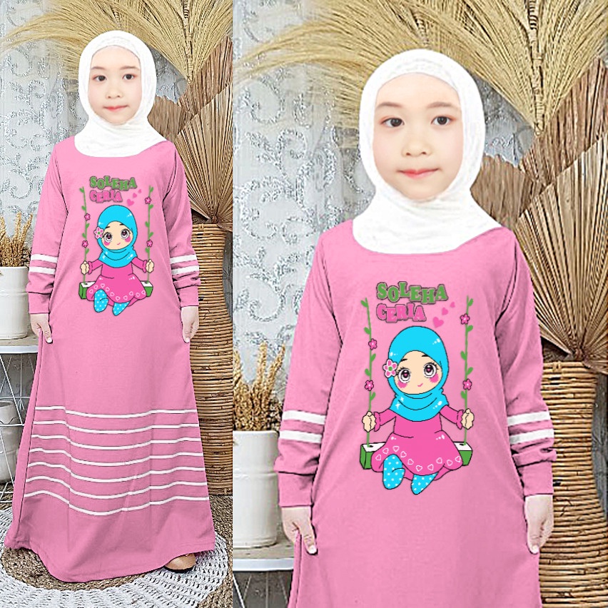 RILLO - CANTIK &amp; SOLEHA GAMIS DRESS ANAK 3-12 TAHUN