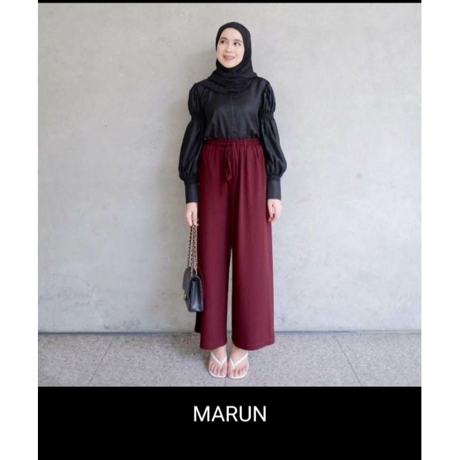 Kinaya / Celana Kulot Wanita Tali / Kulot Rayon-Maroon