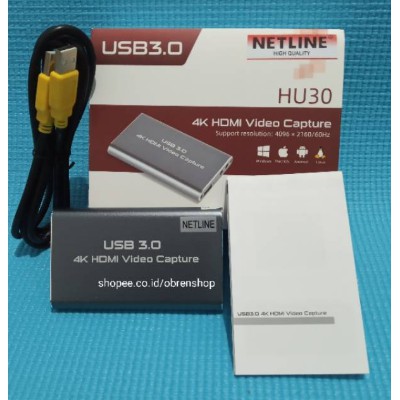 USB 3.0 HDMI VIDEO CAPTURE 4K 60FPS 2 Port + mic Netline