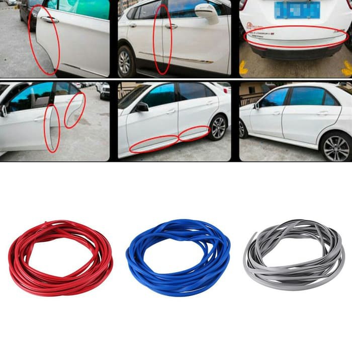 Panjang 5 Meter Lis Pintu Mobil Pelindung Bemper Karet Lis Door Guard List Door Universal Warna