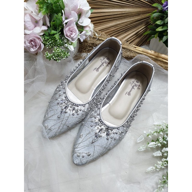 flatshoes Juwita silver 1cm