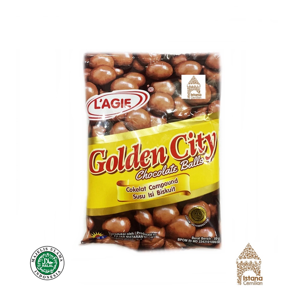 

L'agie Golden City Chocolate Balls Cokelat Lagie 50 Gram