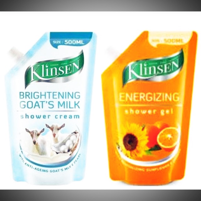 KLINSEN REFILL SHOWER CREAM AND GEL 500ml  KLINSEN REFILL SABUN MANDI CAIR