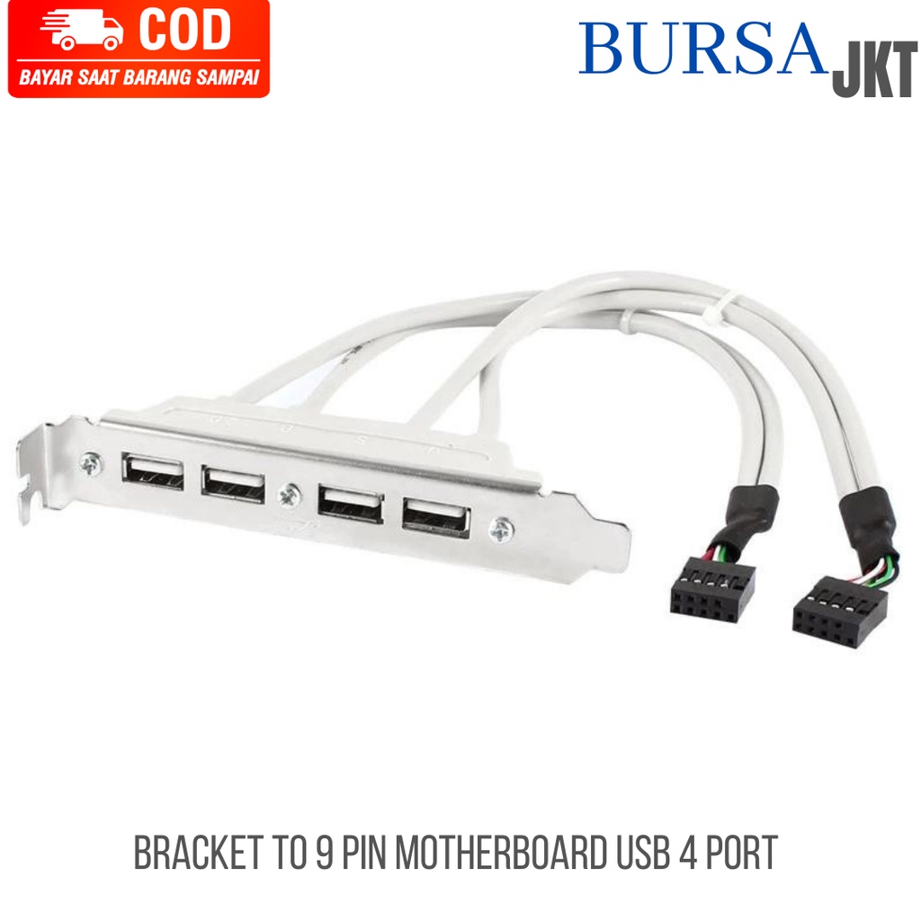 USB 2.0 TAMBAHAN 2 DAN 4 PORT UNTUK CASING BELAKANG PC MOUNT PANEL HEADER 9 PIN