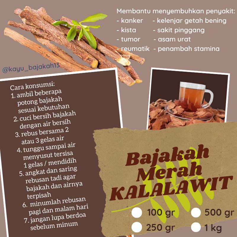 

KAYU BAJAKAH MERAH DAN AKAR KUNING ASLI KALIMANTAN OBAT HERBAL KANKER TUMOR KISTA LIVER HATI 1 KG