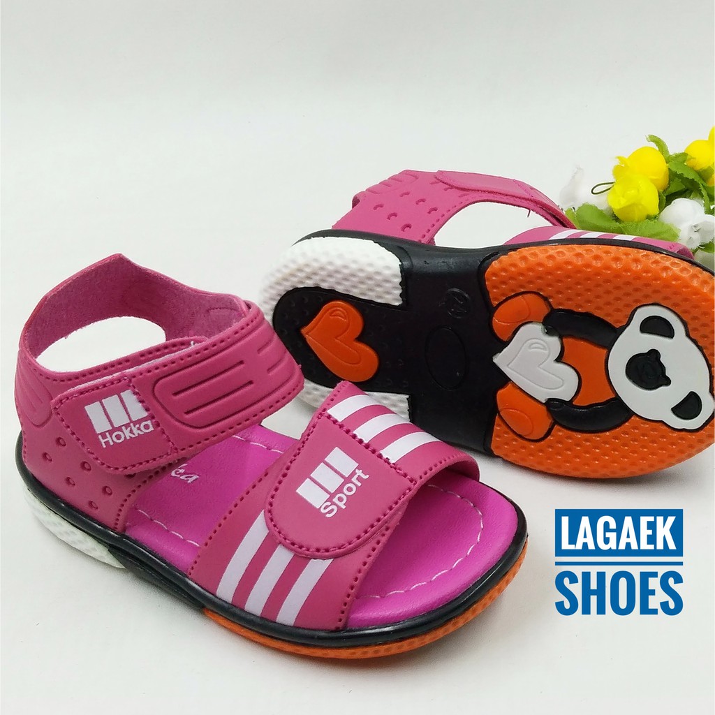 Sendal Anak Perempuan Umur 1 2 Tahun Tali FANTA - Sepatu Sendal Anak Cewek Alas Karet Anti Licin PINK TUA   Size 22 - 24