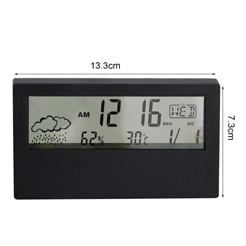 (BISA COD) RVOSTR  Jam Alarm Meja Digital Thermometer Hygrometer Station YQ329