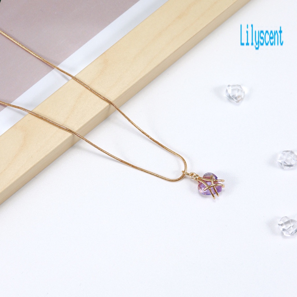 Kalung Hias Liontin Batu Kelahiran Kristal Imitasi Adjustable Untuk Wanita