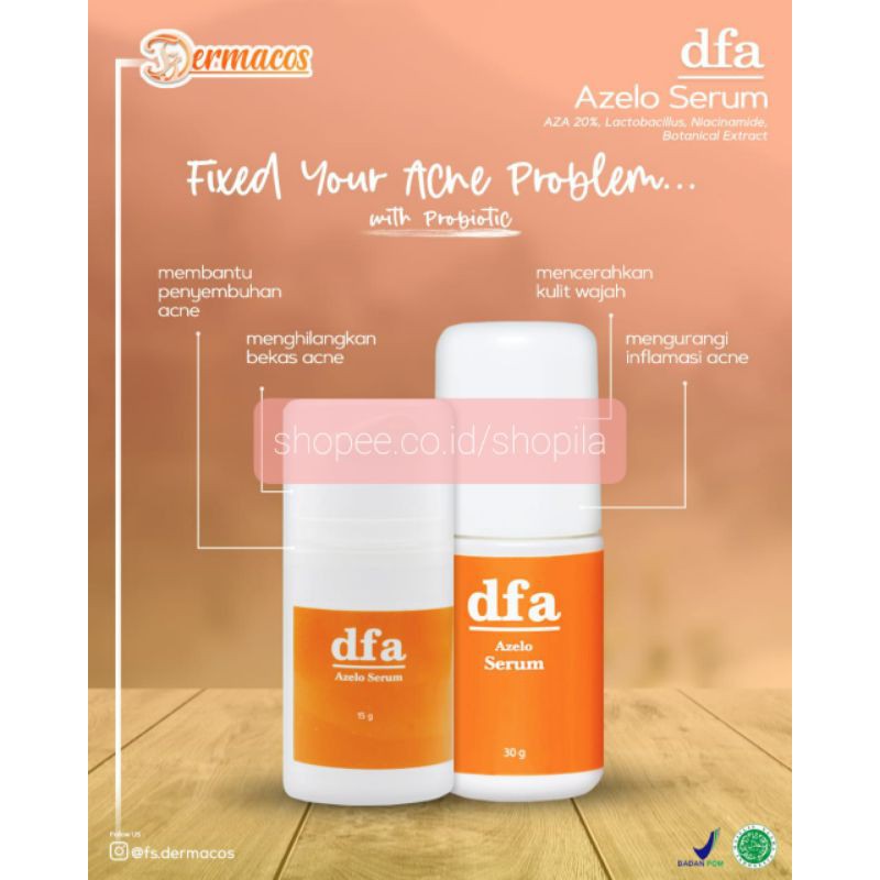 DFA serum acne azelo serum 15 gram airless pump