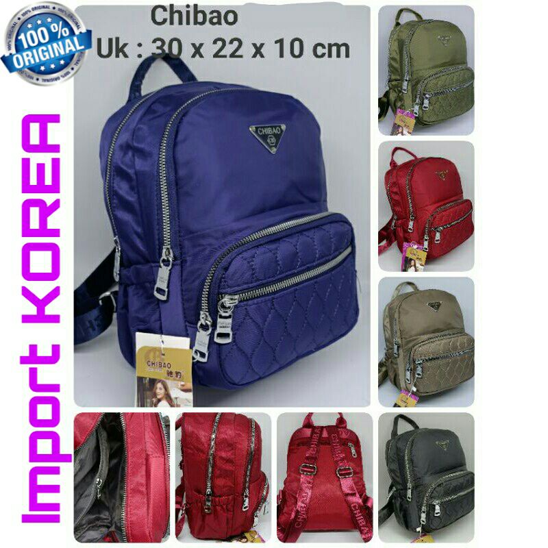 Original Tas Ransel CHIBAO Wanita Import KOREA Tebal Anti Air Terbaru Best Seller