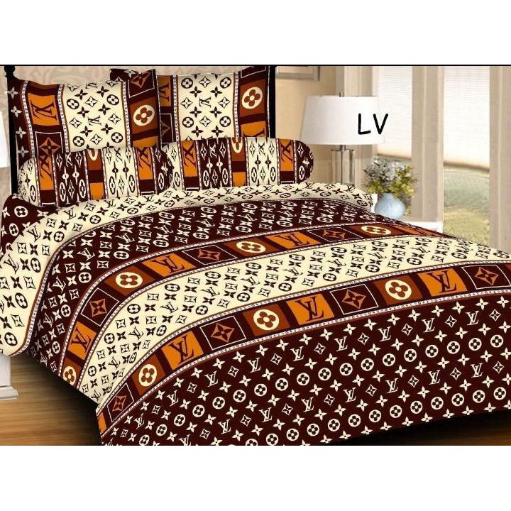 SPREI MOTIF LV COKLAT MURAH 2 SARBAN 1 SARGUL UKURAN 160X200
