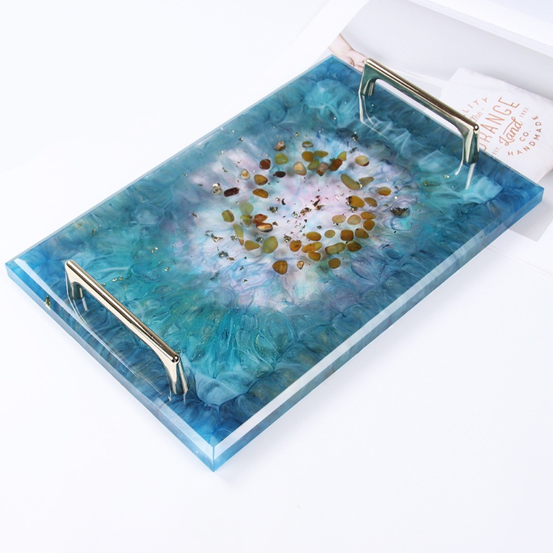 SIY  Silicone Resin Tray Mold Epoxy Resin Casting Mold for DIY Vanity Tray Jewelry Tray Serving Board and Serving Tray Mold
