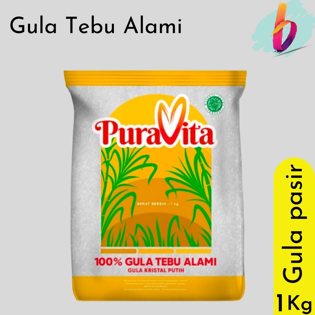 

Gula pasir Puravita Gula Tebu 1 Kg 100% gula tebu Asli