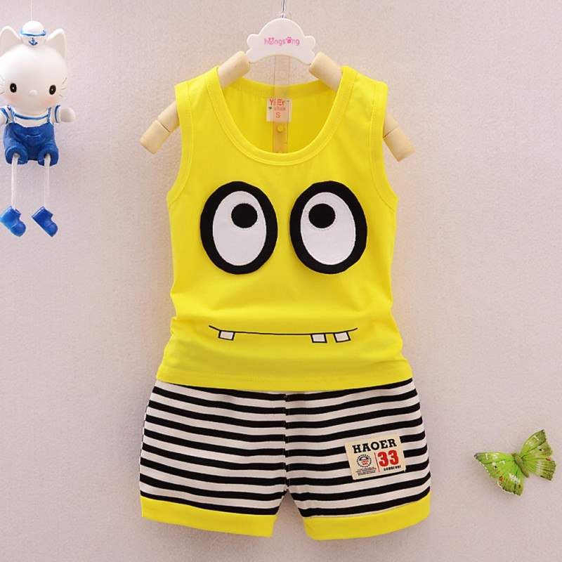 Setelan Tank Top Celana Pendek Motif Print Kartun Untuk Musim Panas