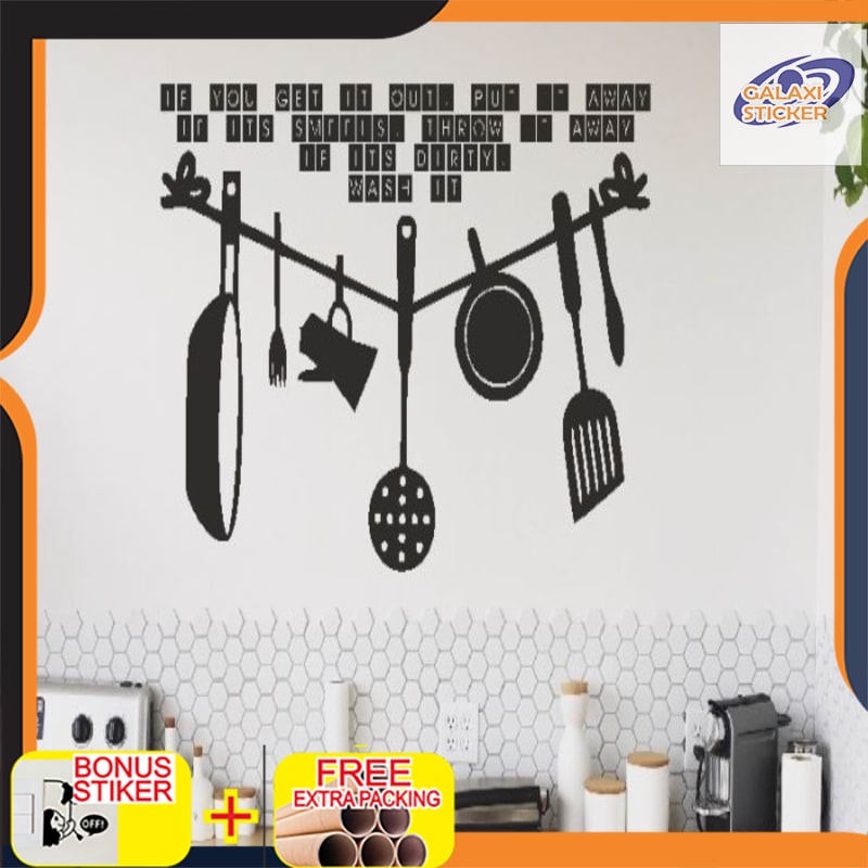 Promo Sticker Dinding Quotes Alat Masak Dapur Kitchen Wallstiker Hiasan Cut Keren