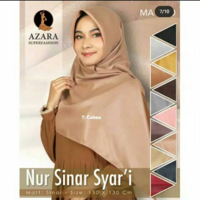 Hijab Nur Shinar Glamour Syar'i 130x130 cm,Hijab Segi Empat ( PRODUK BEST SELLER)
