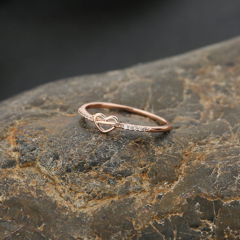 Pandora Cincin 14K Rose Gold 14K Hias Berlian Zirconia Kubik Dengan Kotak Untuk Pernikahan