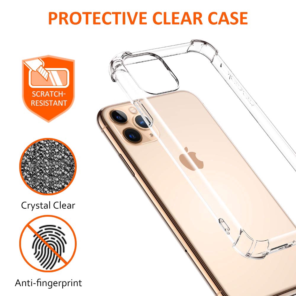 Soft Case TPU Bening Transparan Slim Fleksibel Shockproof untuk iPhone 11 Pro