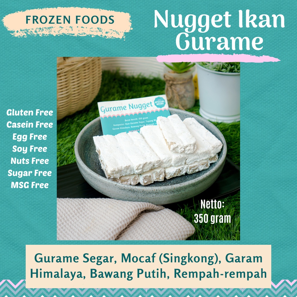 

Nugget Ikan Gurame 350g - Gluten Free Non MSG - Diet Special Need