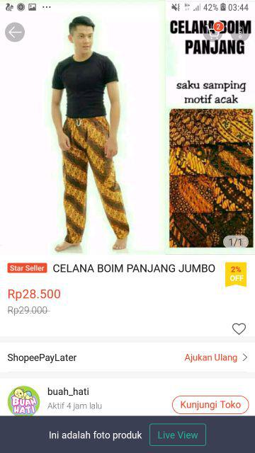 Celana Boim Panjang Jumbo
