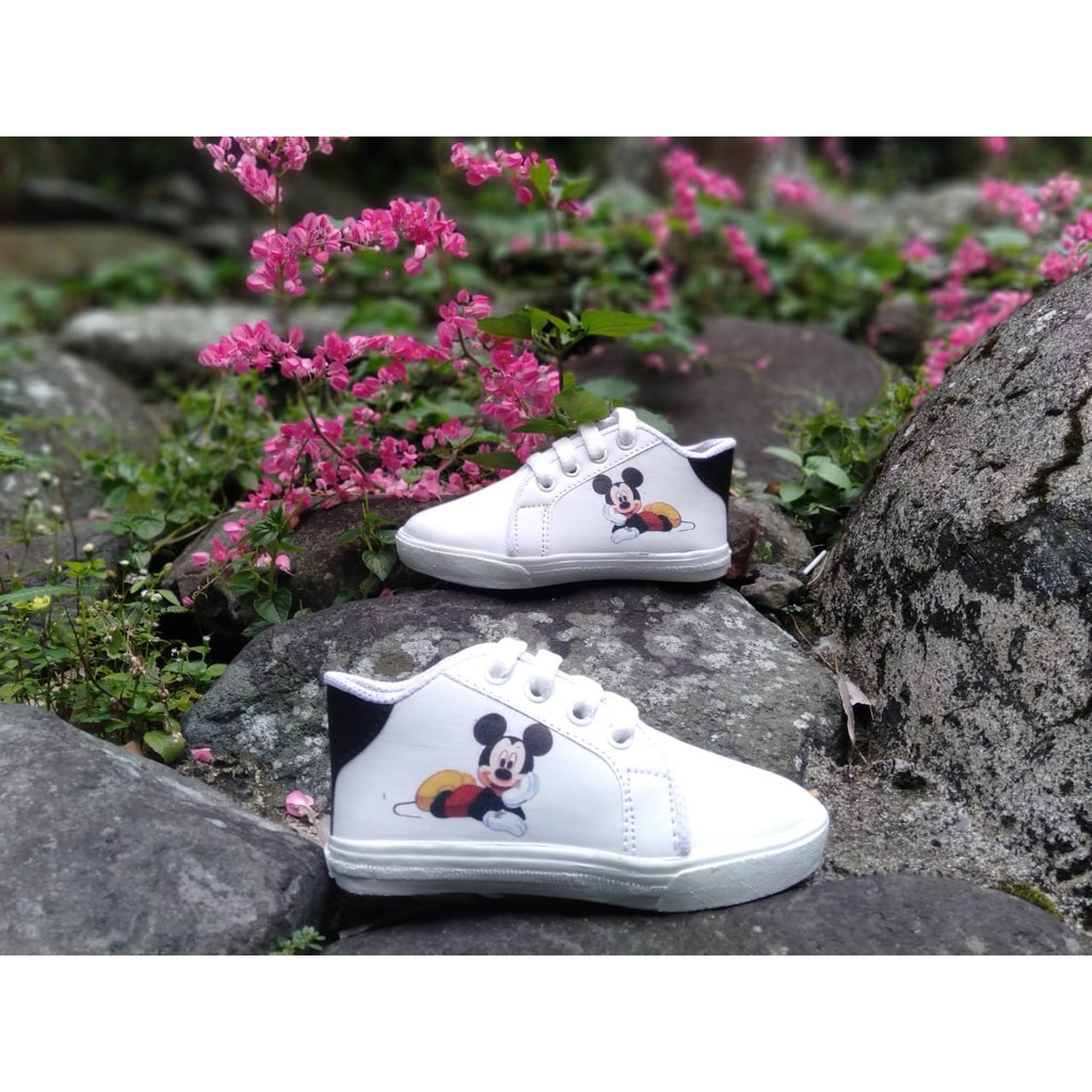 Sepatu Sneakers Anak Motif Mickey Mouse Lucu