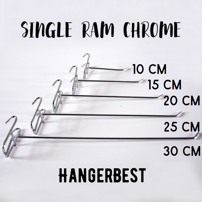 Single Ram Chrome 10 cm / Single Hook Ram ( Besi ) Cantolan RAM Gantungan Aksesoris / Cantelan Ram Besi Croom (BH)