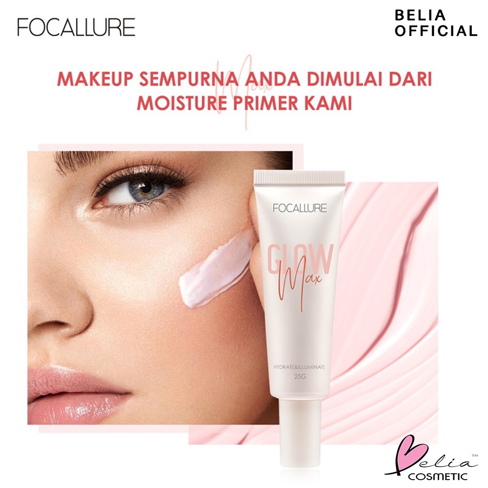 ❤ BELIA ❤ FOCALLURE Glowmax Hydrating Primer &amp; Blurmax Pore-Minimize Primer FA138 | Brighten &amp; Moisture makeup base | Tone-up | Oil-Control | Refreshing Face | Pore-Blurring Smooth Surface | BPOM