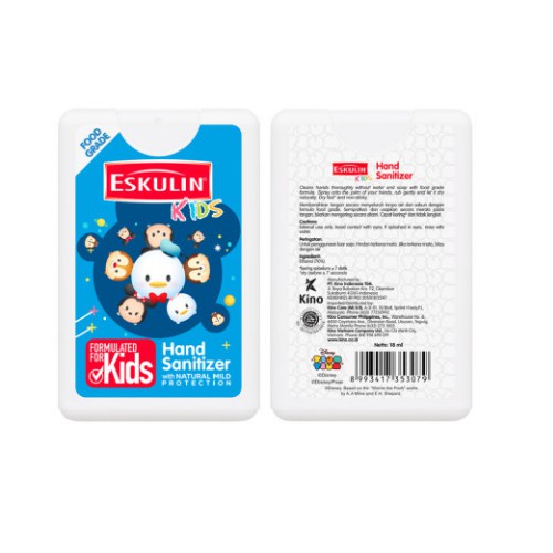 18 ml - Eskulin Kids Hand Sanitizer - Seri Tsum Tsum - Pembersih Tangan Kesehatan Anak kotak mudah masuk kantong Wangi Lembut di Kulit