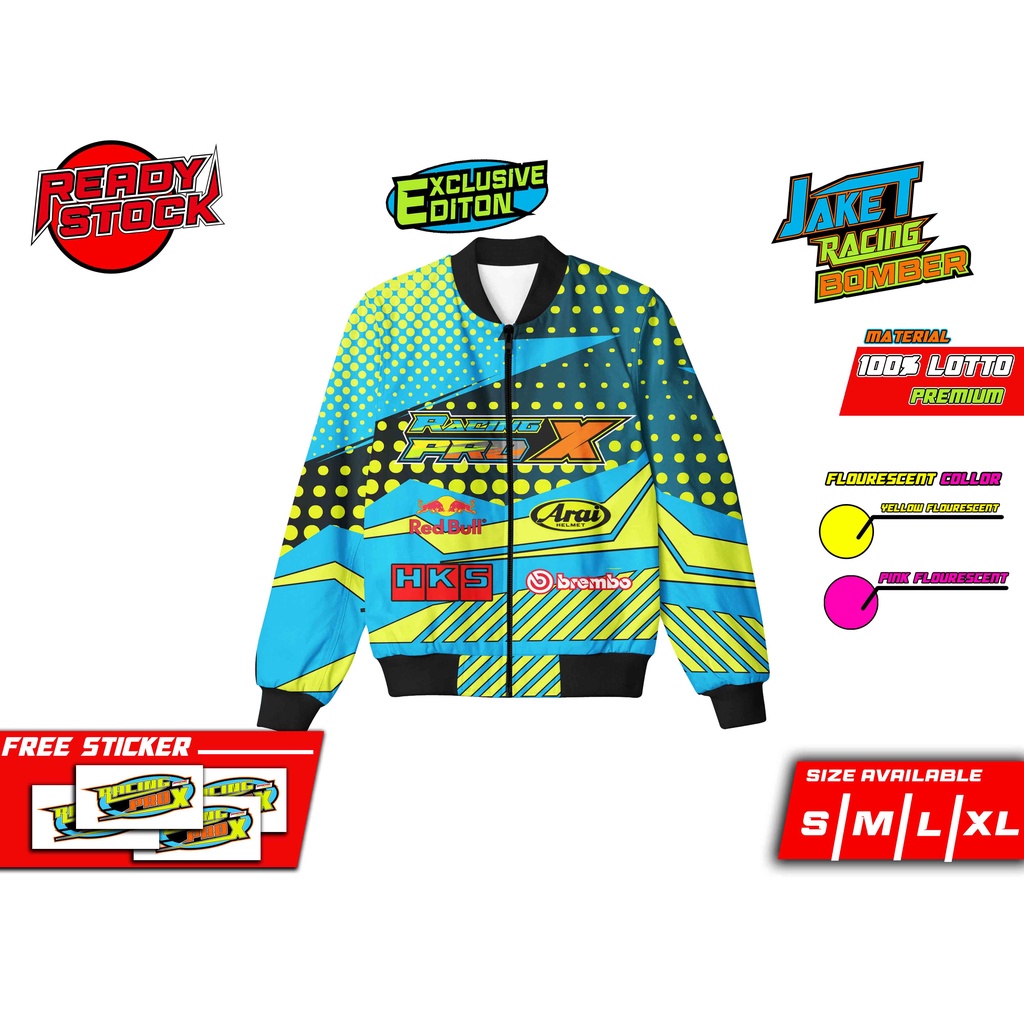 JAKET BOMBER RACING LIMITED EDITION EXCLUSIVE STABILO LIGHT BLUE PREMIUM