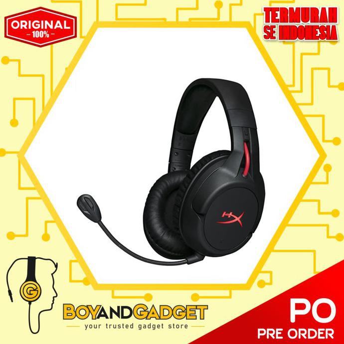 HyperX Cloud Flight - Headset Gaming Wireless Over-Ear Hitam, Merah 50mm Dinamis