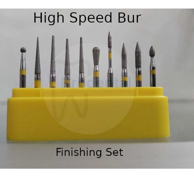 Dental diamond bur finishing high speed kit bur finishing preparation preparasi crown gigi polishing