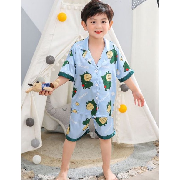 AN14 -AN19 Piyama Anak Bahan Satin Sutra Silk Premium