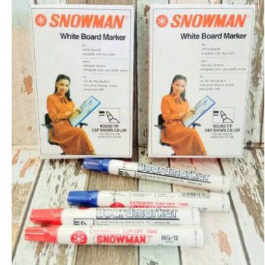 

(12pcs) SPIDOL SNOWMAN WHITEBOARD BG12 HITAM MERAH BIRU