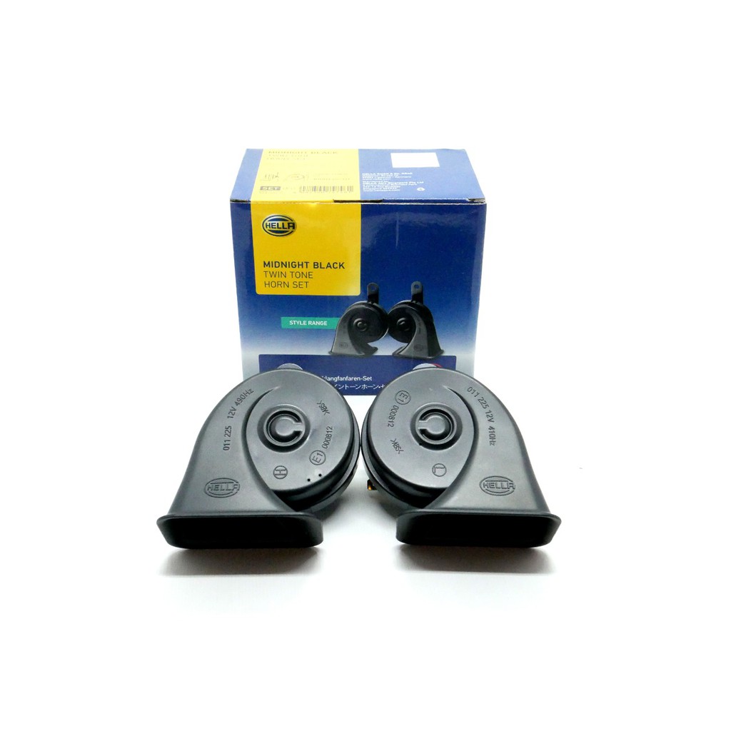 KLAKSON KEONG HELLA MIDNIGHT BLACK TWIN TONE HORN SET 12V