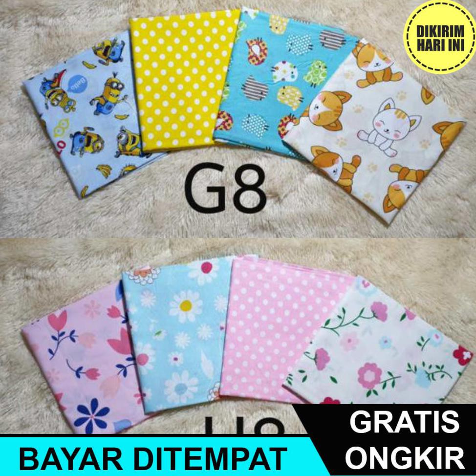 BAYAR DITEMPAT) BB3656 PAKET KAIN PERCA 50X100 KAIN SPREI KATUN LOKAL | Shopee Indonesia