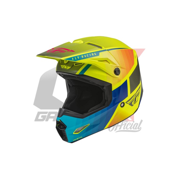 HELM FLY RACING KINETIC HELMET DRIFT - BLUE HI VIZ CHARCOAL