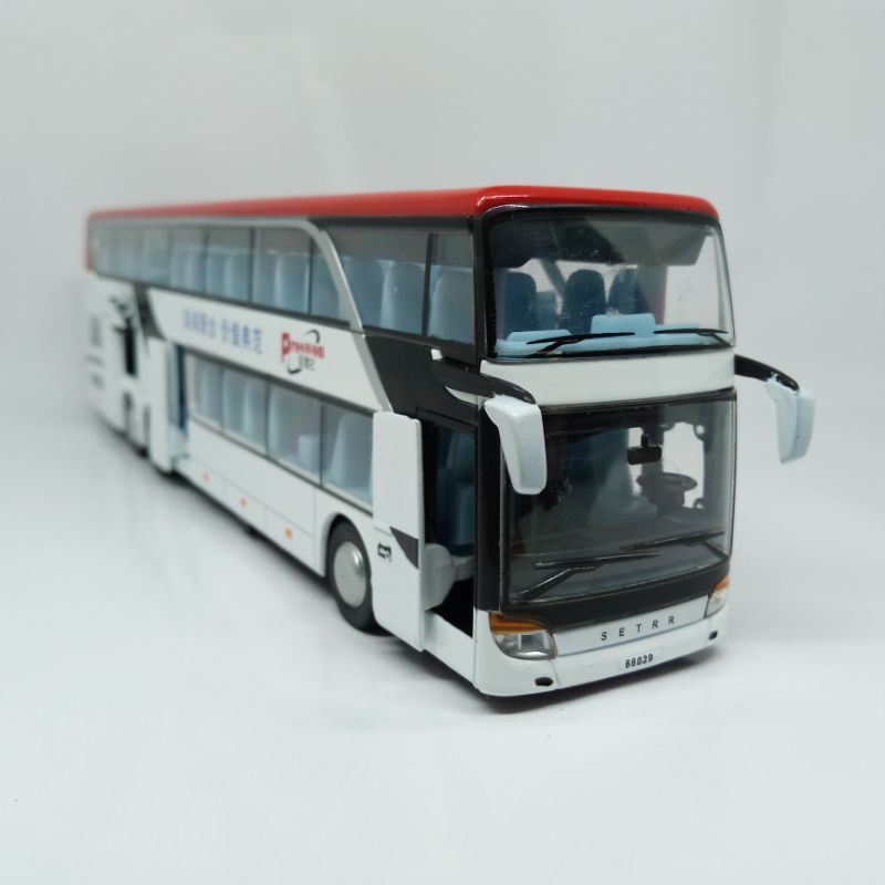 Diecast Bus Double Decker Miniatur Bis Tingkat Mainan Mobilan Besi Murah