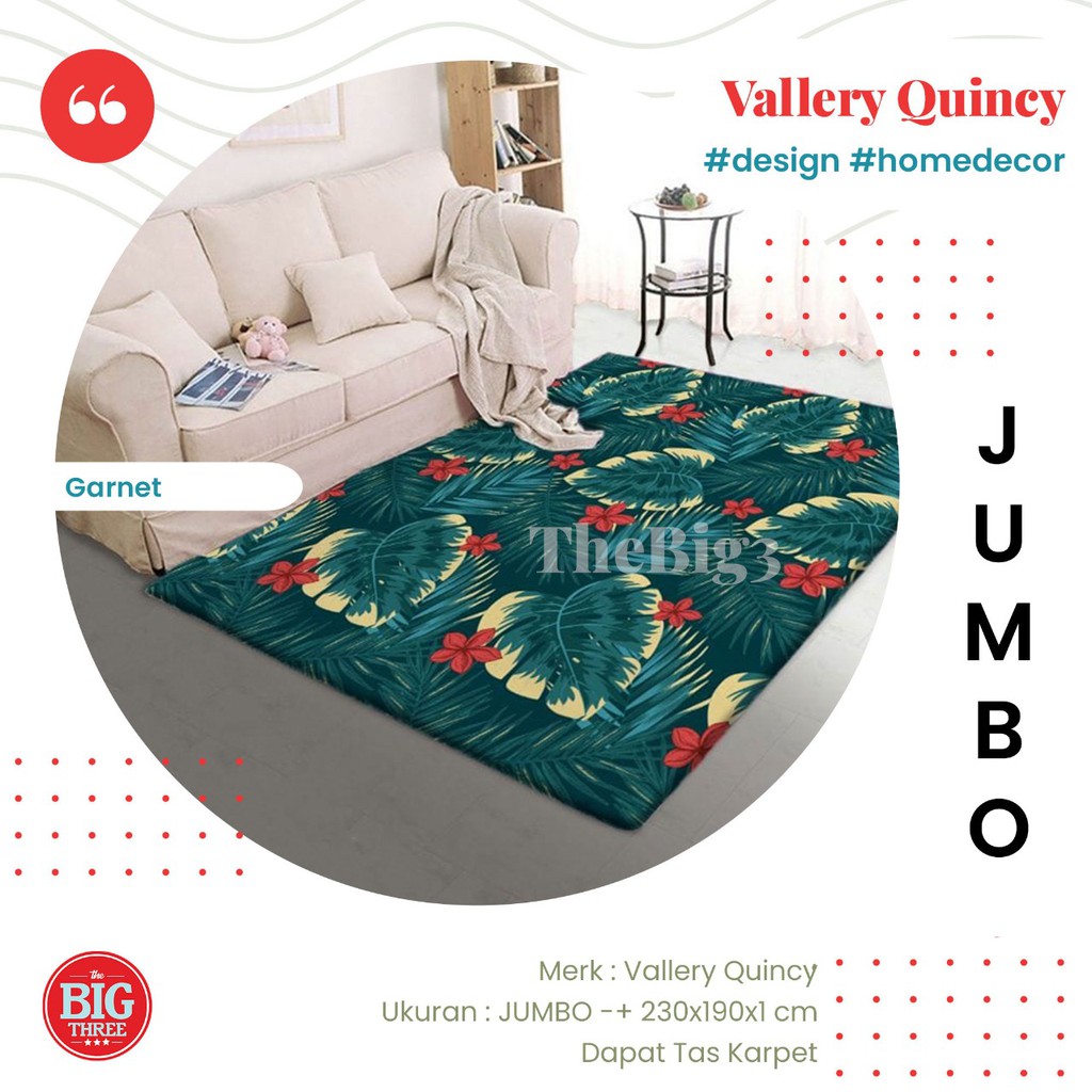 VALLERY QUINCY CARPET JUMBO 230X190 karpet malaysia minimalis - Ameta Carter Clinton Freya Emeril Darel Carlos Darwin Krisan Mateo Ramon Sean Selma Orion Amber Garnet Glory Ivory Ferlia Crystal jUMBO