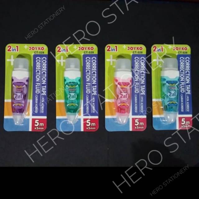

Correction tape 5 m dan correction fluid 2 in 1 joyko CT-528