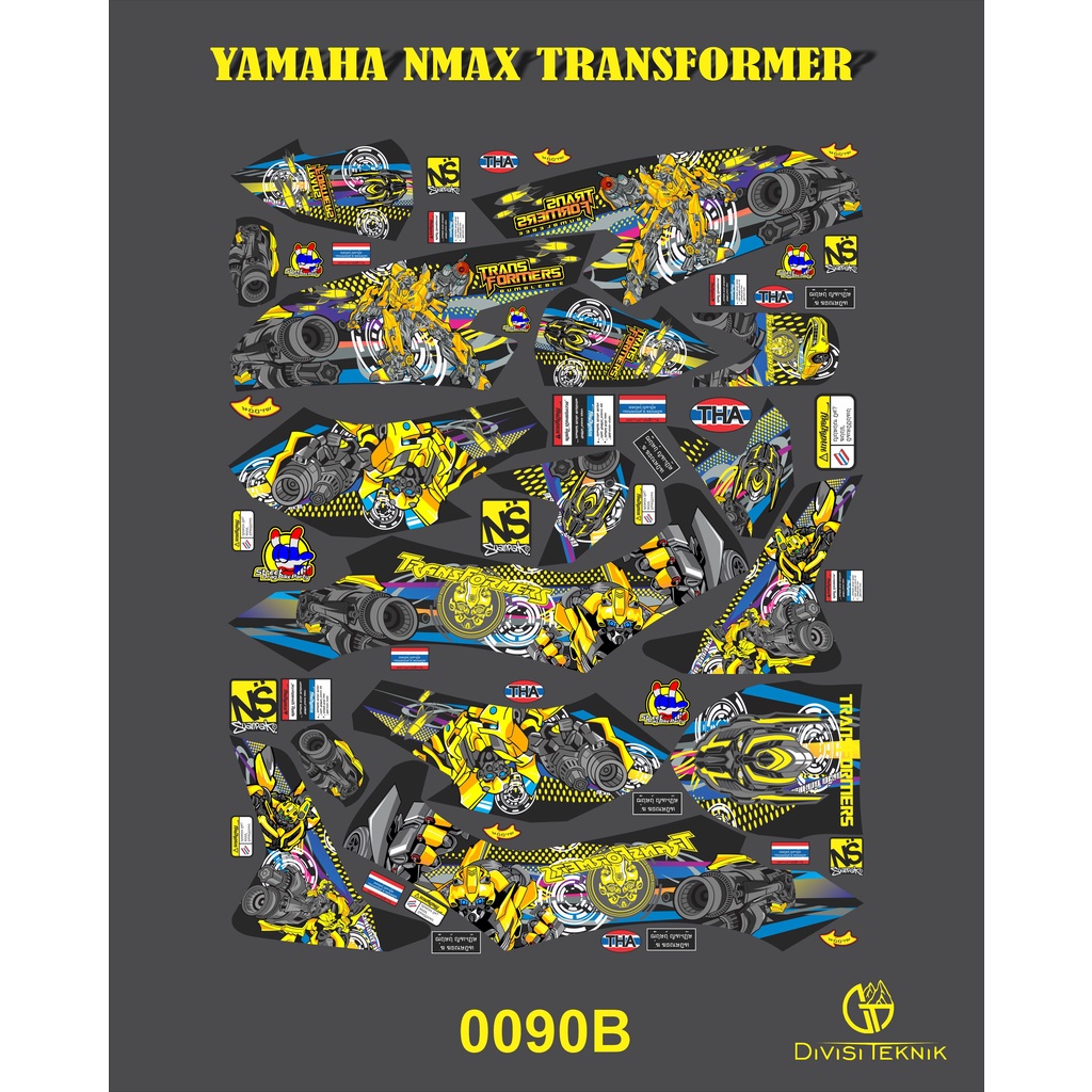 Striping  / Stiker / List Striping / Decal / Stiker Variasi yamaha nmax transformer full body